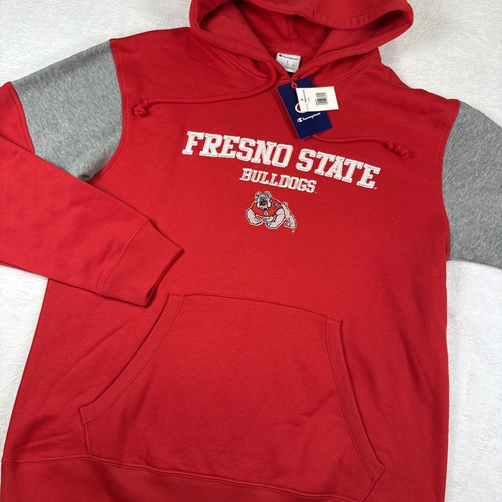 New FRESNO STATE Bulldogs Champion Hoodie Large Red Men's NWT